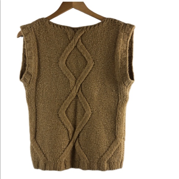 Tory Burch small vest top knitted tan pullover - Picture 2 of 8